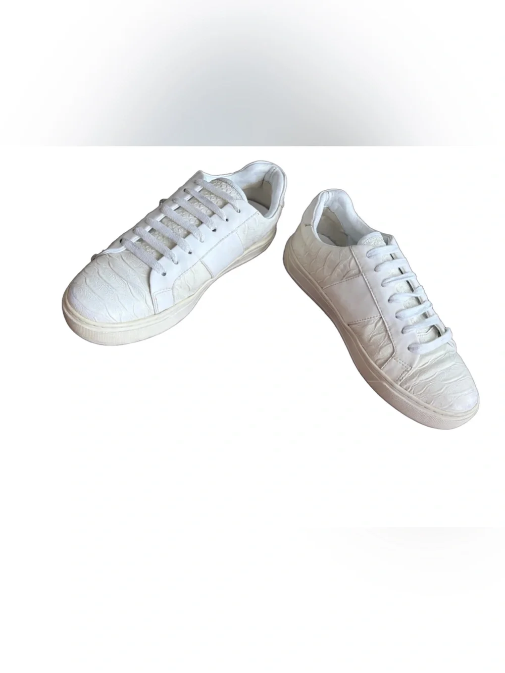 Authentic Philipp Plein Skull Low Top Sneackers White Size 40 Made in Italy